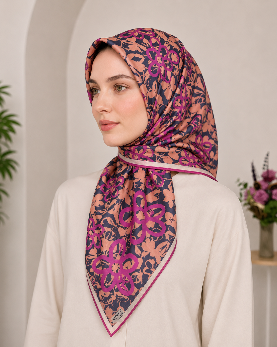 Papatya Desen Soft Eşarp