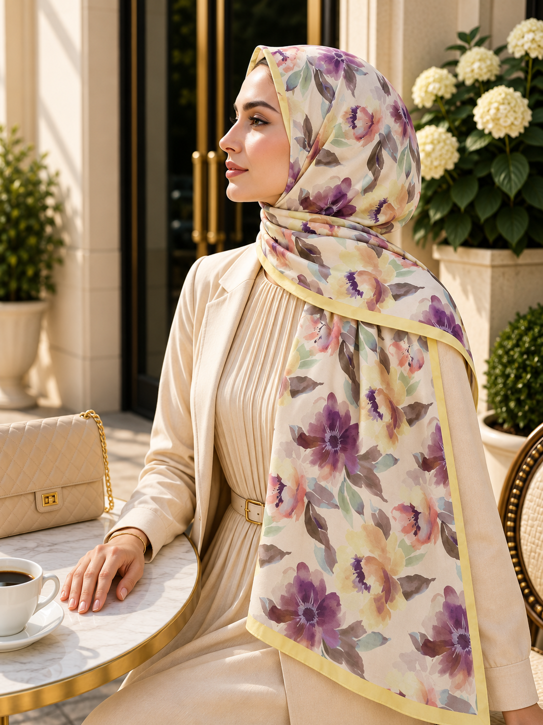 Flower Desen Soft Şal