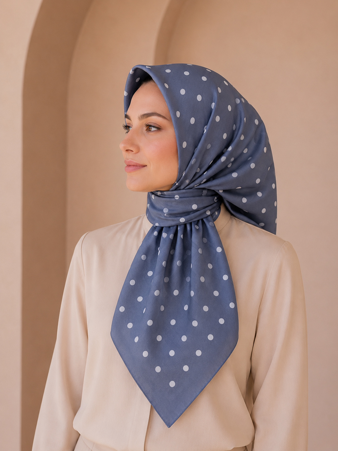 Puantiye Desen Soft Eşarp